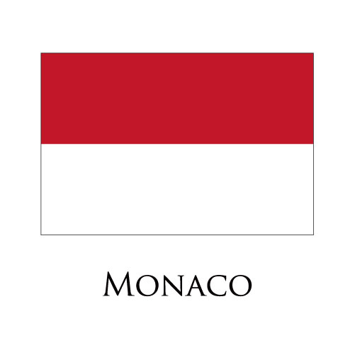 Monaco flag logo iron on paper